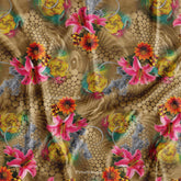 Abstract Vintage 3D Floral Digital Printed Fabric For Boutique